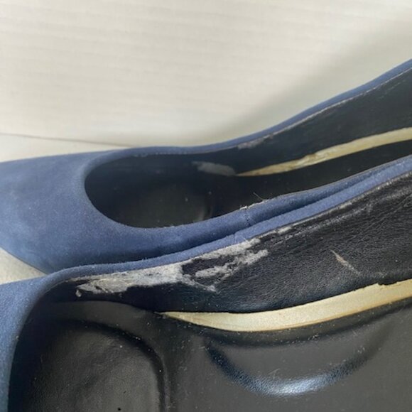 Aerosoles Martha Stewart Bette Navy Suede Leather Block Heel Classic Pump - Picture 6 of 16